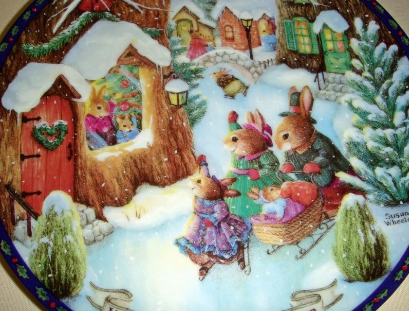Susan Wheeler Christmas Comes To Primrose Hill Rabbits HEARTS WARM 