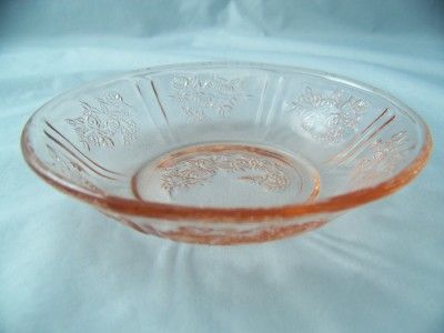 FEDERAL GLASS SHARON CABBAGE ROSE PINK 5 BERRY BOWL(s)  
