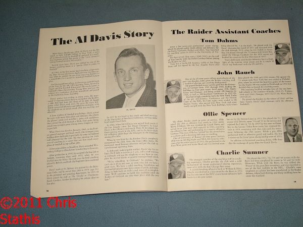 1964 AFL Oakland Raiders vs KC Chiefs Al Davis Head Coach & Cover With 