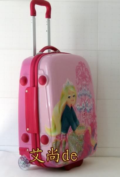 Barbie 18 Luggage Bag Baggage Trolley Roller Pink 3381  