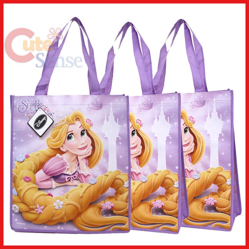   Princess Tangled Party Gift Bag Set of 3  Reusable Grocery Tote Bag