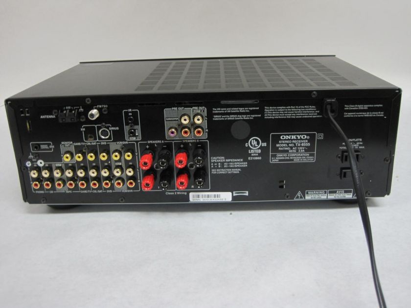 Onkyo TX 8555 200 Watt AV Audio Video PreAmp Stereo Receiver Amplifier 