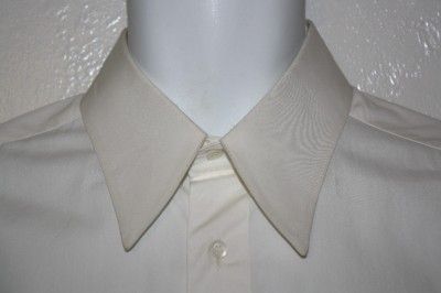 CANALI $295 RARE 2010 SOLID OFF WHITE COTTON DRESS SHIRT 16 WOW  