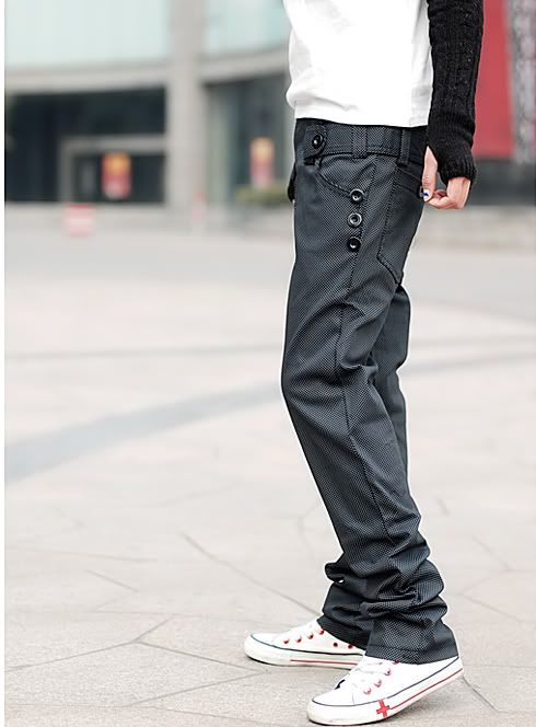 New Mens Stylish Slim Fit Checked Trousers Pants PA14  