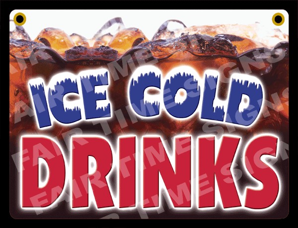 ICE COLD DRINKS 2 Concession Sign   Trailer, Restaurant  