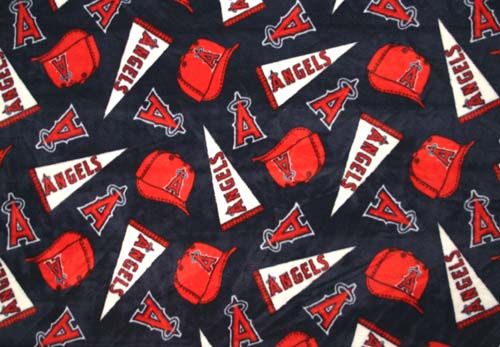 Los Angeles Angels of Anaheim MLB Print Fleece Fabric  