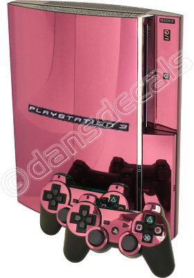 PINK CHROME SKIN for PS3 Playstation 3 system mod kit  