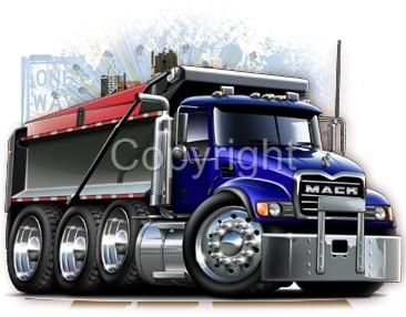 Mack Dump Truck Hauler Cartoon Tshirt #9460 Big Rig Construction Site 
