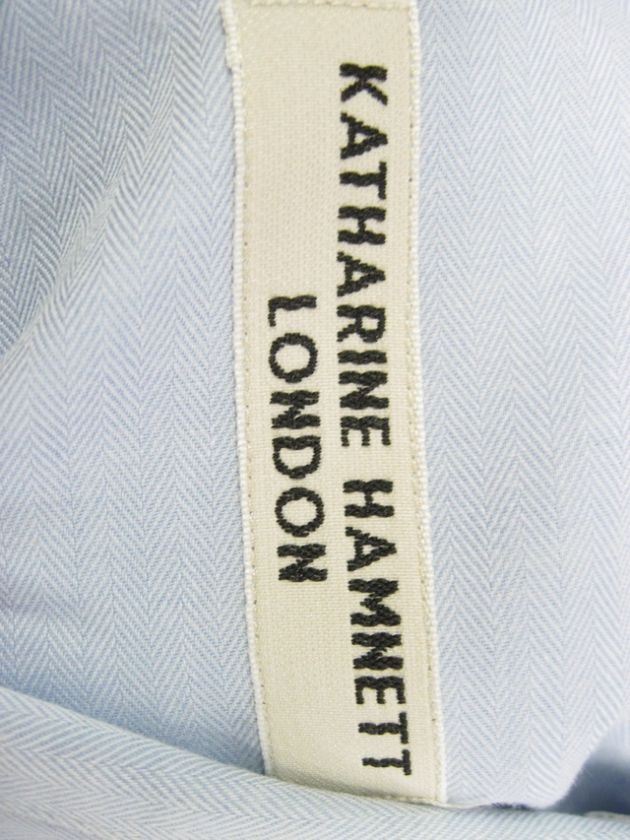 KATHARINE HAMNETT Mens Blue Button Down Shirt 44/17.5  