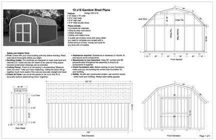 12x16 Barn Storage Shed Plans,  Get It Fast  