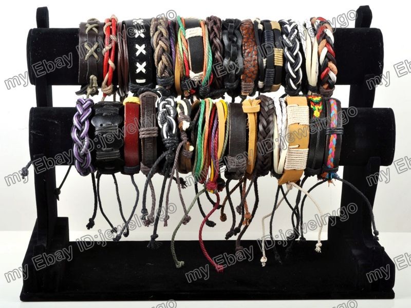 wholesale 10pcs Fashion Bracelet Leather Hemp Handmade Braided 
