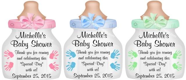 UNIQUE BABY SHOWER BOTTLE THANK YOU PARTY FAVOR TAGS