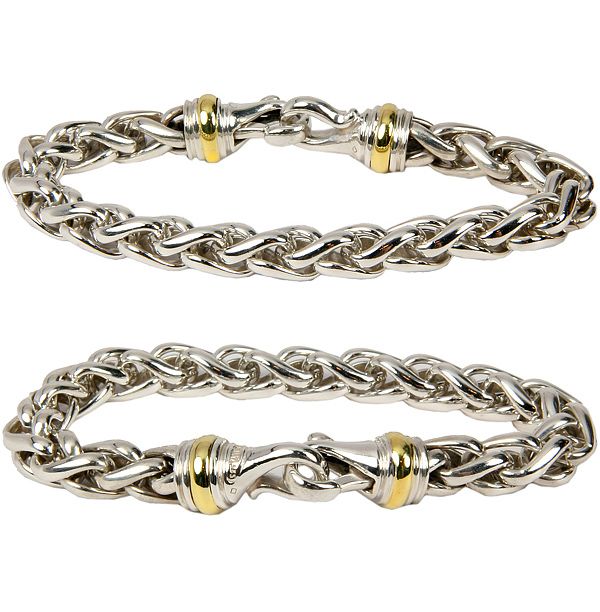 Estate David Yurman Sterling Silver 14K YG Unisex Chain Link Bracelet 