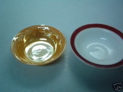 Fire King Lustre Ware and 1 Pyrex Pudding Bowl  