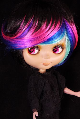 Short Funky Highlighted Hair Wig for 12 Blythe Doll  