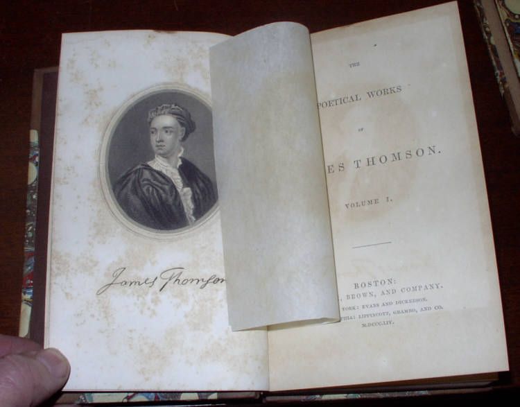 Volumes The Poetical Works of James Thomson 1854 Leather Bound 