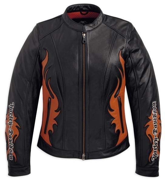 Harley Davidson Womens Wild Flames Leather Jacket (97081 12VW)  