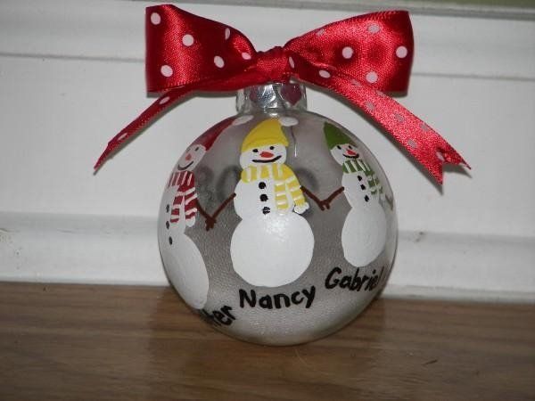 Personalized Snowman Family ornament  