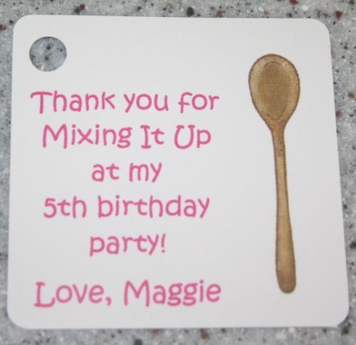 15 Custom Kitchen Mixing Spoon Favor Gift Tags  