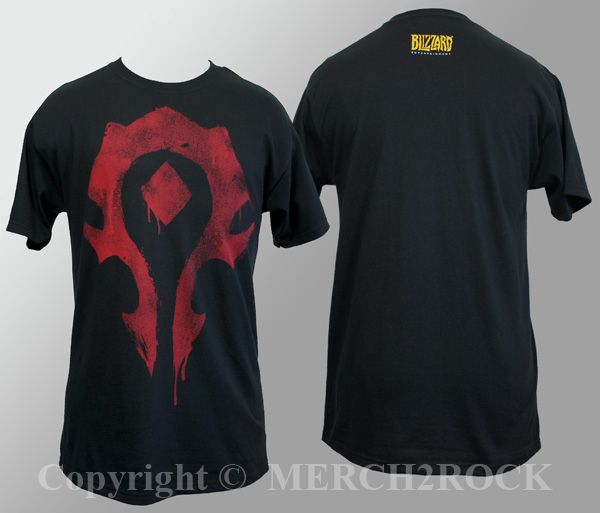 NEW Authentic World Of Warcraft Horde Spray Logo T Shirt S M L XL 2XL 