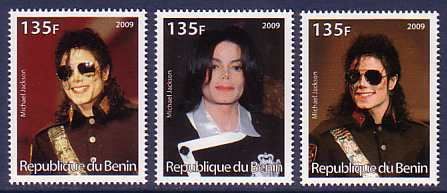 Michael Jackson Famous People 3 different MNH stamps  
