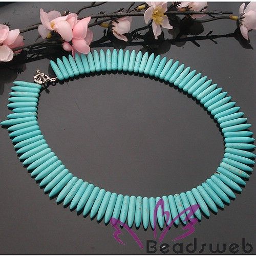 Stunning Tibet Silver Turquoise Pin Beads Necklace 18  