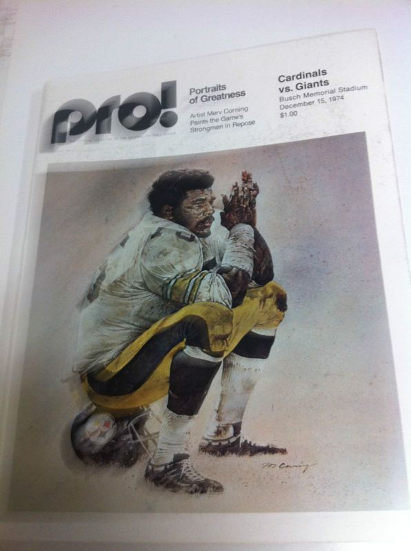 1974 PRO FOOTBALL NFL GAMEDAY MAGAZINE GIANTS CARDINALS  