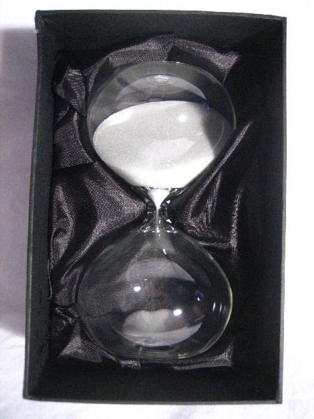 WHITE Sand Glass Hourglass 60 Minute Timer Modern  
