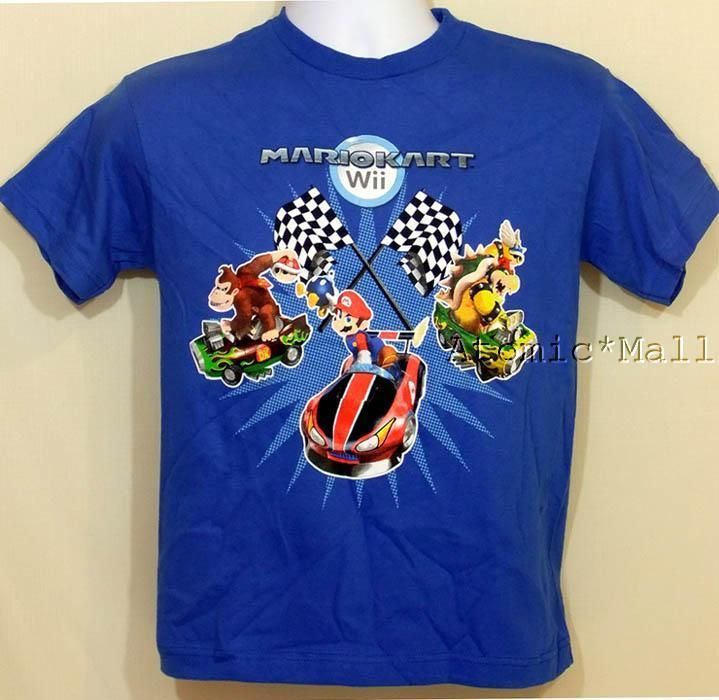 Boys Tee Shirt Nintendo Mario Kart Wii DK Koopa Donkey Kong M 10/12 